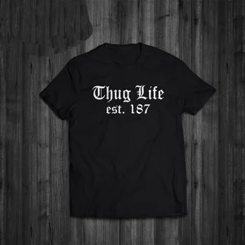 

Men 2020 Summer Round Neck T Shirt Summer Famous Clothing T-Shirt Thug Life Est 187 Old English Tee S - XXXL Tee Shirts