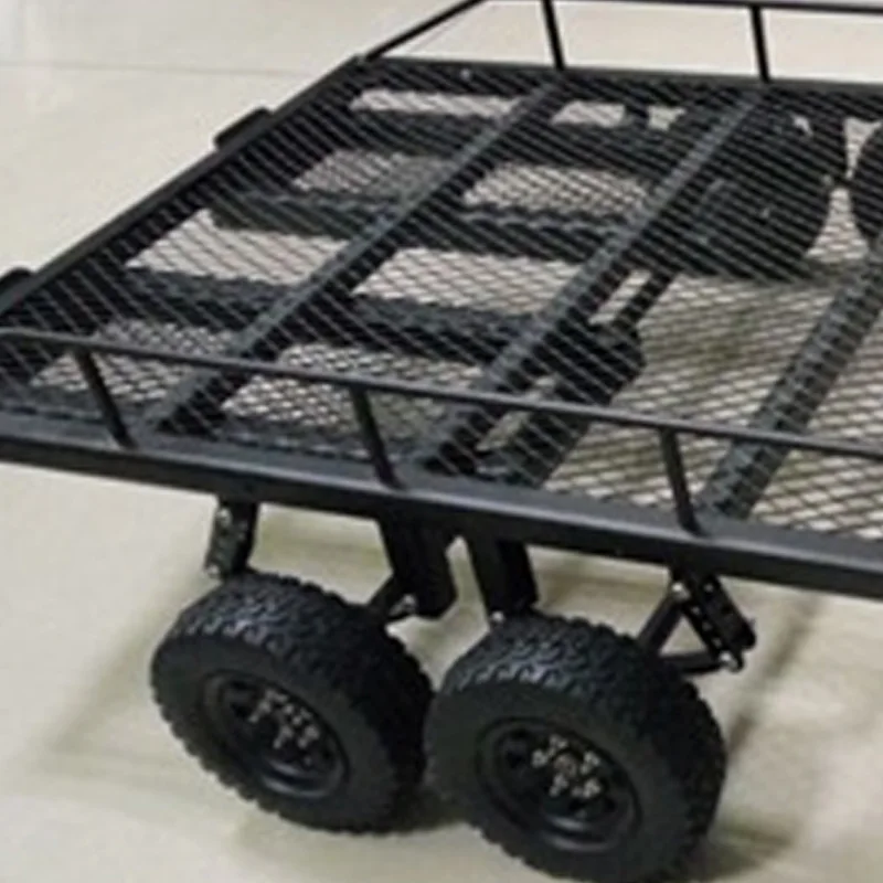 Двухосевой тяжелый цельнометаллический прицеп для 1/10 Rc Rock Crawler Truck Traxxas Axial Scx10 90046