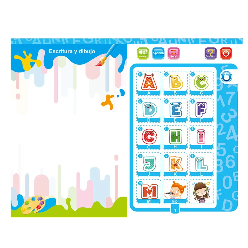 ABC Sound Book for Children English Spanish Letters & Words learning toys for 3 year old Girls Boys Fun Educational Toys