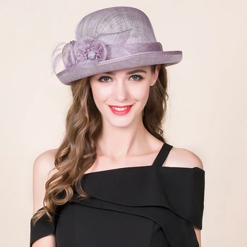 

Mingli Tengda Woman Hats And Fascinators Formal Bridal Hat Royal Blue Wide Brim Cap Wedding Accessories Birdcage Hair Headband