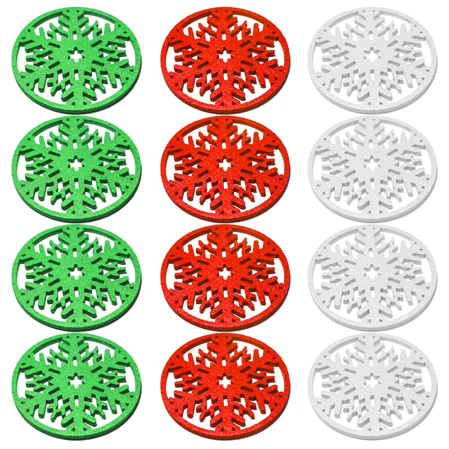 Mix Color 12pcs Behogar 10 шт рождественские войлочные подставки Снежинка Нескользящая термостойкая чашка коврик подставка для напитков рождественские украшения для дома - Цвет: Mix Color 12pcs