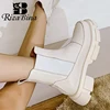 RIZABINA Ins-Botines de piel auténtica para mujer, calzado informal de tacón alto y cálido, a la moda con plataforma, talla 35-42 ► Foto 1/6