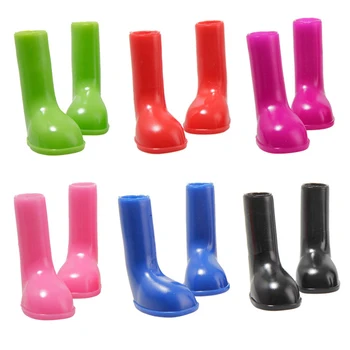 

4Pcs/set Pet Dog Rain ShoesDog Booties Rubber Portable Anti Slip Waterproof Dog Cat Rain Shoes Autumn And Winter Supply S/M/L