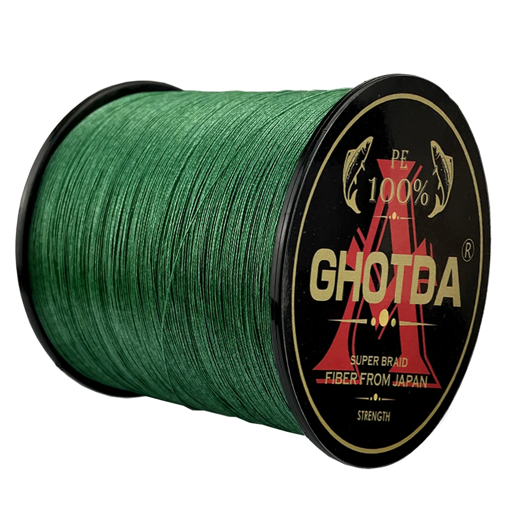 Фото Плетеная рыболовная леска GHOTDA, 4 нити, 10-300 фунтов, 500/1000/м №4