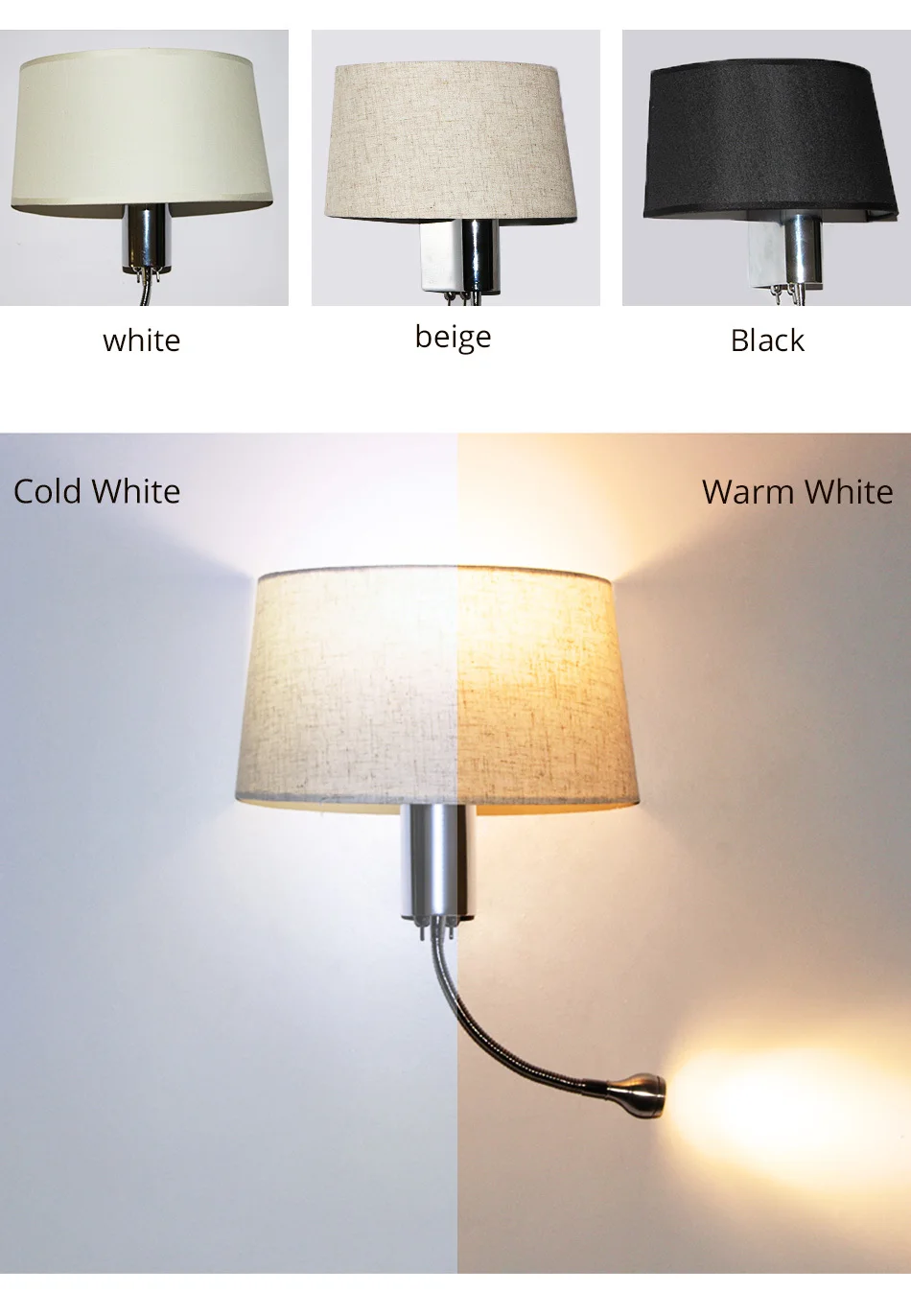 Modern LED Wall Lamp with Switch E27 Bulb Bedroom Sconces Indoor Vanity Bathroom Industrial Decoration Home Wall Mounted Light (5)