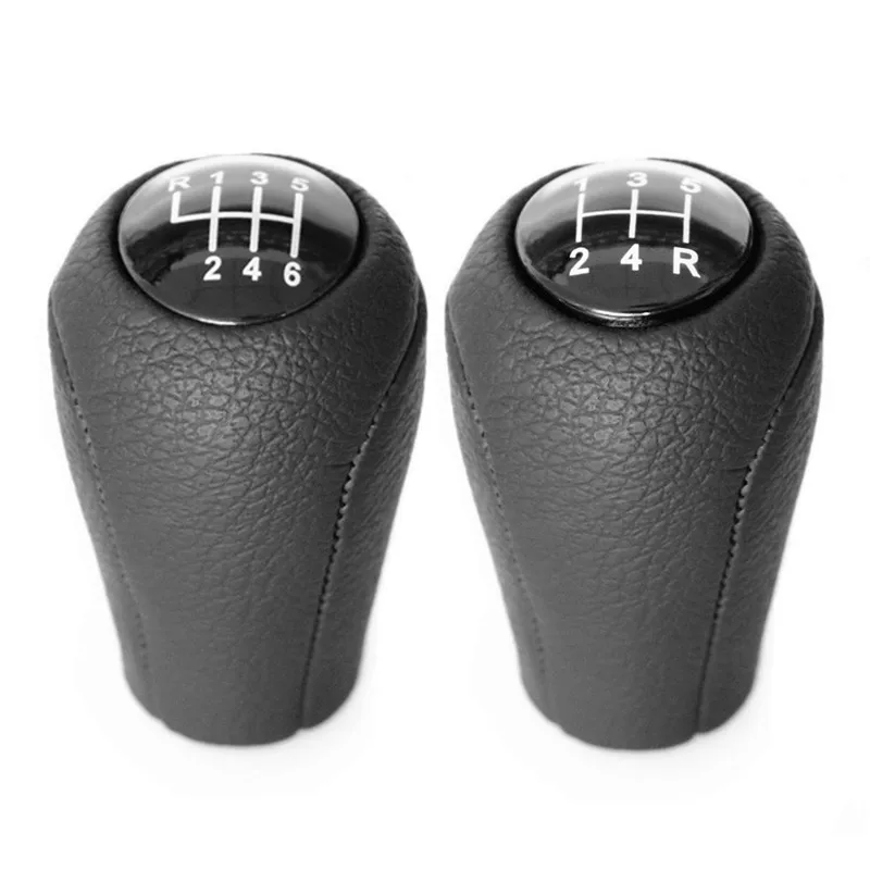 Pommeau De Levier De Vitesse Cuir-éco Noir Pour Mazda - Modèle 5+R - Neuf