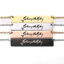 Custom Name Pendant Necklace John Halliday Signature Charm Choker Stainless Steel Smooth Plane Necklaces Jewelry For Women Gift