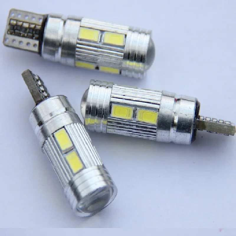 

3pcs T10 10 SMD 5630 LED Projector Lens Auto Clearance Lights W5W 501 10SMD 5730 LED Car Marker Lamp Parking Bulb