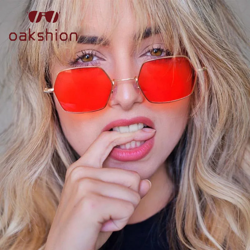 Женские винтажные Квадратные Солнцезащитные очки в небольшой оправе красные