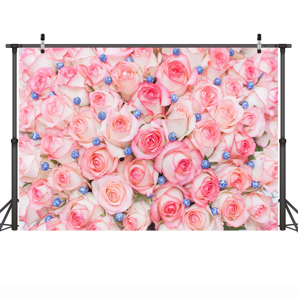 Pink Rose Photography Backdrop for Photo Studio Valentine's Day Bouquet Background Wedding Backdrops Bridal Shower Photobooth