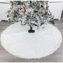 Белые Плюшевые юбки для рождественской елки, меховой ковер, Рождественское украшение для дома, натальные юбки для новогодней елки, украшение на год 5