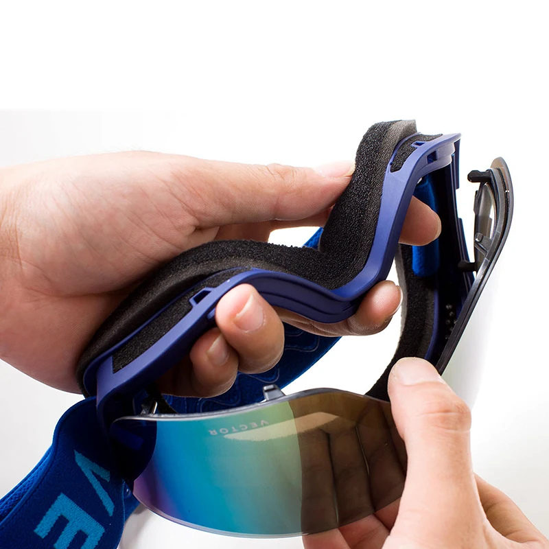 OTG Ski Snowboard Goggles Women Men Skiing Eyewear Mask UV 400 Snow Protection Over Glasses Adult Double Anti-Fog Cylindrical