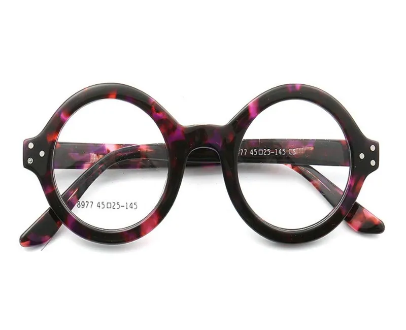 Round Frame Retro Fashion Unisex New Acetate Full Rim Optical Eyeglasses Clear Lens Brand Myopia Eyewear Spectacle Women Men