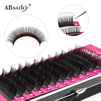 

Abnathy Fast Ship 12rows/case 8~14mm mix premium natural synthetic mink individual eyelash extension Mink Black Material JBCD