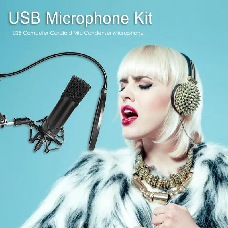 USB микрофон комплект 48 кГц/16 бит Профессиональный Компьютер кардиоидный микрофон конденсаторный микрофон для ПК караоке Youtube студия запись