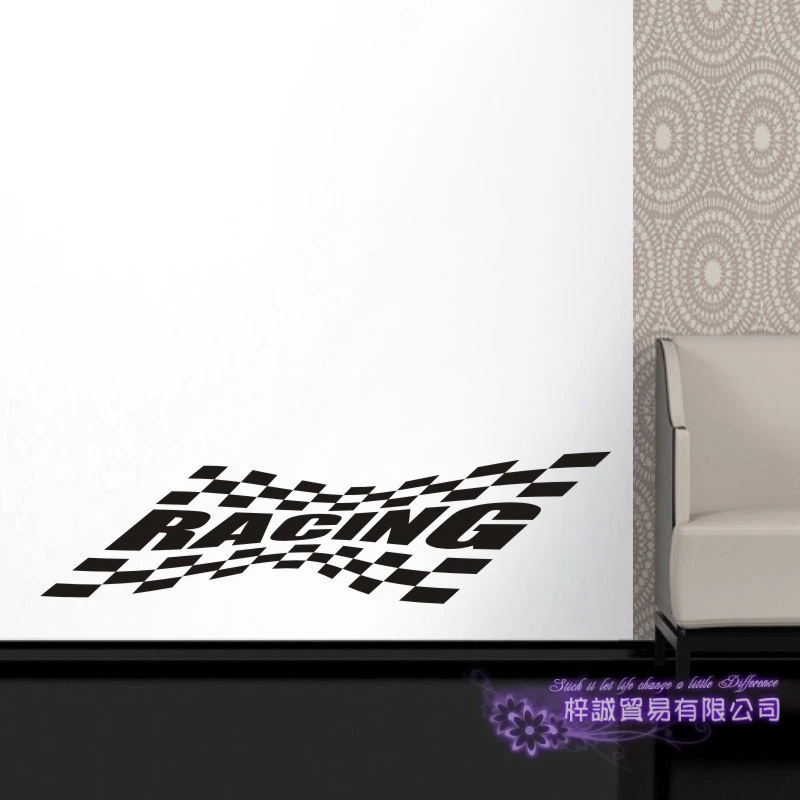 Флаг гоночный автомобиль наклейка на классические автомобили плакаты виниловые