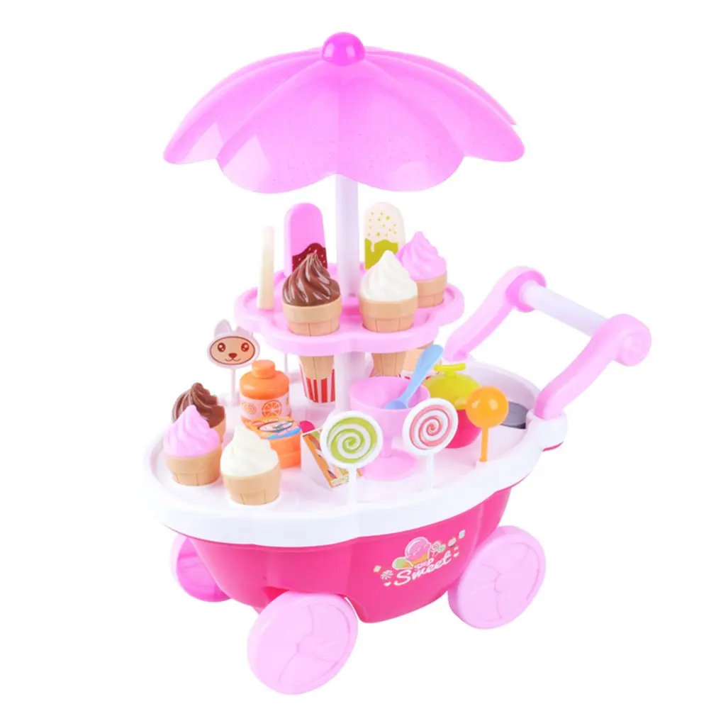 Мини тележка девочка конфеты автомобиль Мороженое магазин супермаркет детский дом игрушечные лампы игрушки автомобили подарок игрушки музыка