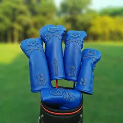 Four color skull #1 #3 #5 UT golf club head cover fairway putter wood mixed head cover drive mixed protective head cover