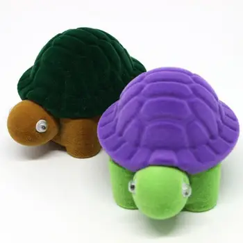

Jewelry Rings Cases Cute Cartoon Turtle Small Jewelry Case Ring Storage Gift Box Rings Earring Display Box Wedding Jewelry Pack