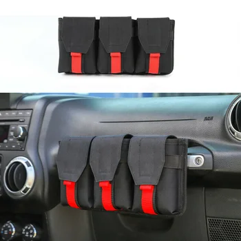 

Car Storage Bag Auto Interior Dashboard Co-pilot Black+Red Decoration For Jeep Wrangler JK JL 2007-2019