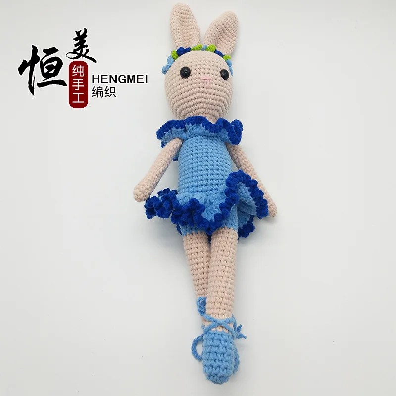 DDB Креативный-полностью ручная работа вязаная миффи кролик кукла тянет метров кролик кукла Ба лей ту настраиваемый