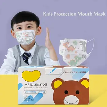 

50pcs Anti-Fog Haze Dust PM 2.5Children Mouth Masks Anti dust Cartoon Disposable Mouth Mask Cute Kids Breathable Masks Face Mask