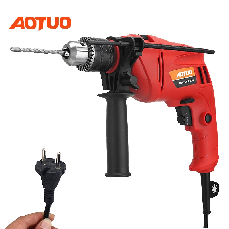 

AOTUO Multifunctional Electric Tool Electric Drill Hammer Drill Percussion Drill Electric Woodworking 710W AC Adjustable
