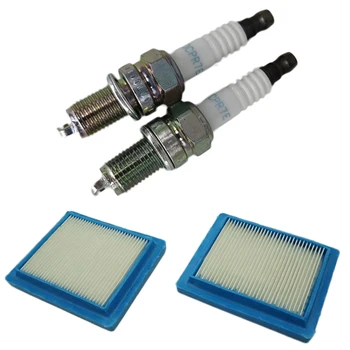 

2PCS Spark Plugs XT650 + 2PCS Air Filters Kit For Lawn Mower Accessories For RH265, XT650, XT675, XT775 & XT800