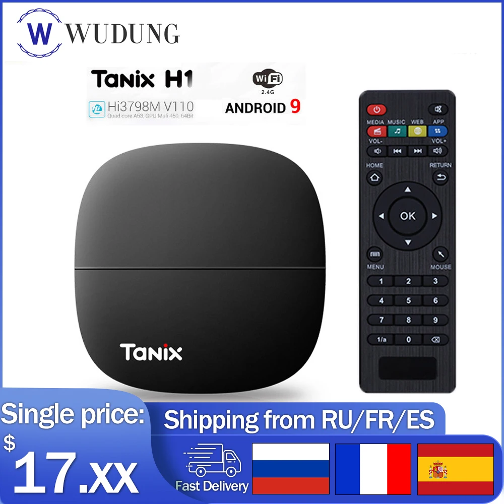 Tanix H1 Android 9 0 Смарт ТВ коробка LPDDR4 2G/16G 1G/8G Hi3798M V110 4K телеприставка pk Tx6s коробки без