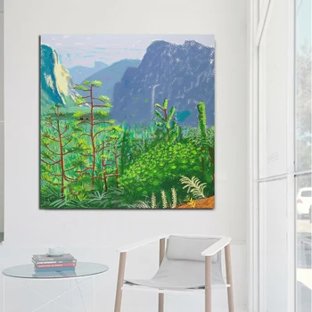 

David Hockney Mountain Canvas Painting Print Living Room Home Decoration Artwork Modern Wall Art Oil Painting Posters Pictures
