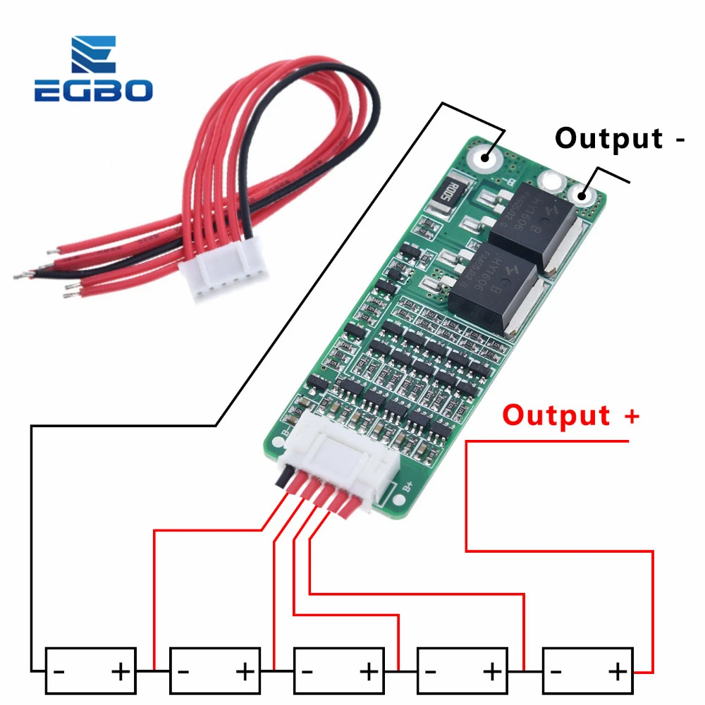 EGBO 1 шт. 5S 15A литий-ионный литиевый аккумулятор BMS 18650 плата защиты зарядного