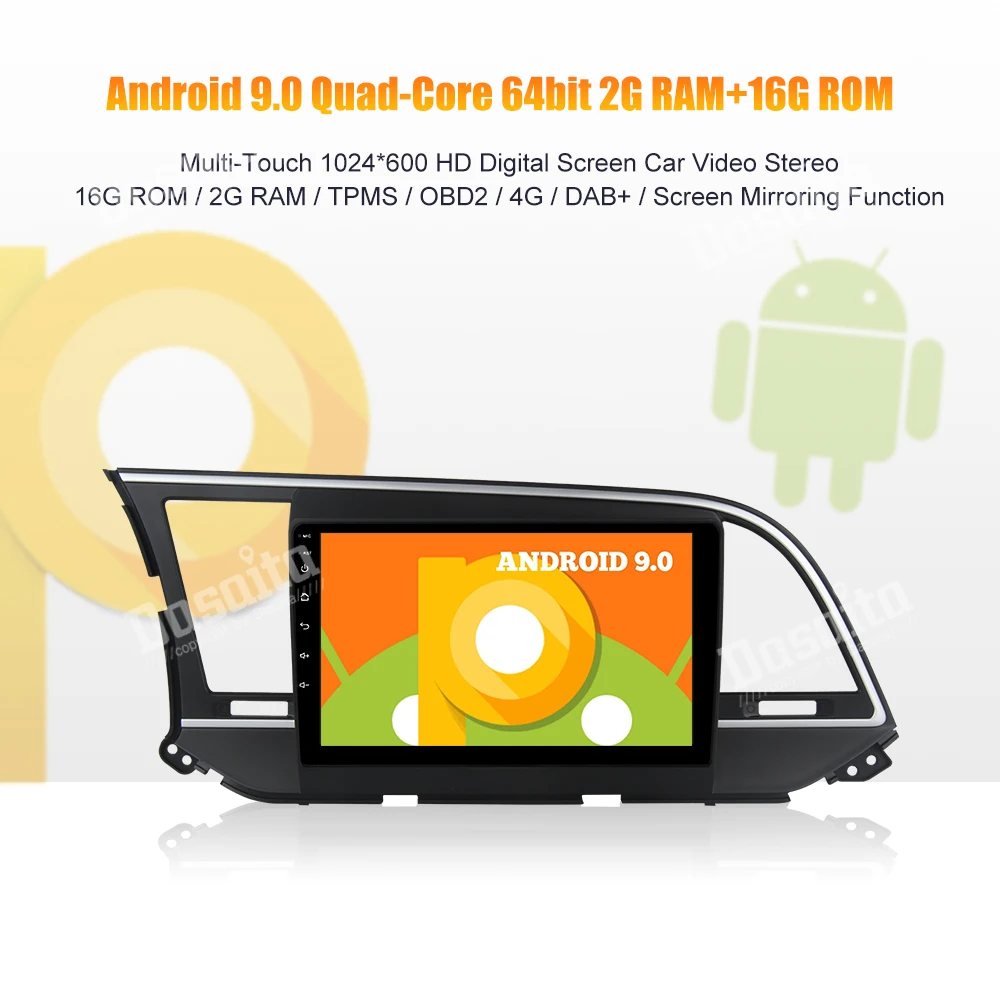 Flash Deal Android 9.0 Car 1 din Stereo for Hyundai Elantra 2016 Car Radio MP3 Bluetooth 9"  IPS Multi Touch Screen 0