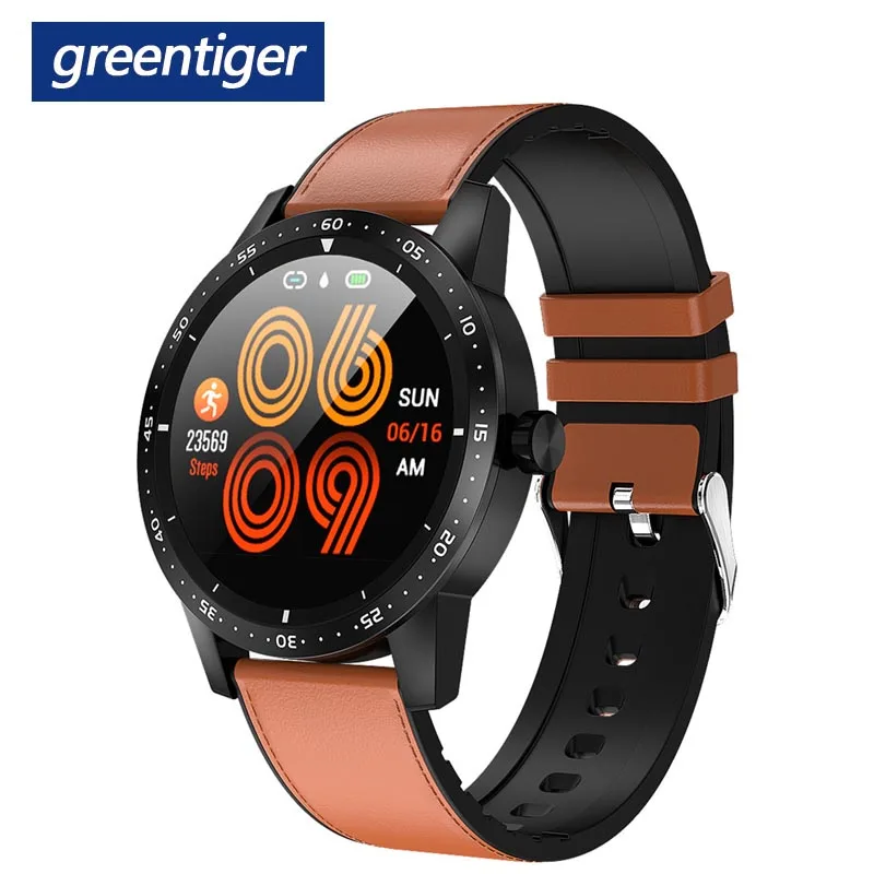 Greentiger bluetooth водонепроницаемые Смарт-часы для мужчин монитор сердечного ритма кровяное давление кислородные калории мульти-спортивные умные часы VS B57