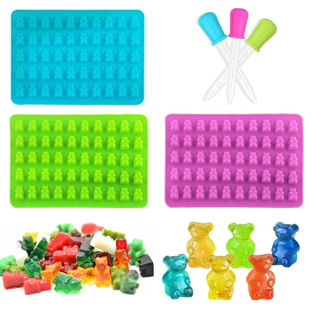 50 Grids Gummy Bear Mold Silicone Cute Bear Jelly Mould with