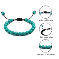 8mm Tiger Eye Stone Beads Bracelet Adjustable Braided Rope Bangles Natural Lava Rock Men Women Yoga Healing Balance Bracelets - Image 5