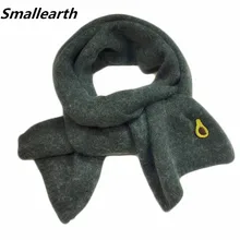 Детский шарф для мальчиков и девочек на осень и зиму, теплые длинные шарфы с фруктовой вышивкой, вязаный шарф с рисунком, теплая шаль