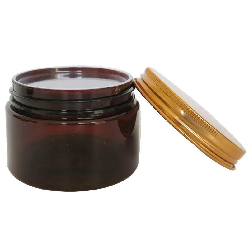 30pcs/lot 120g Amber PET cream jar, 4oz cream bottle with gold aluminum lids and Inner Pad