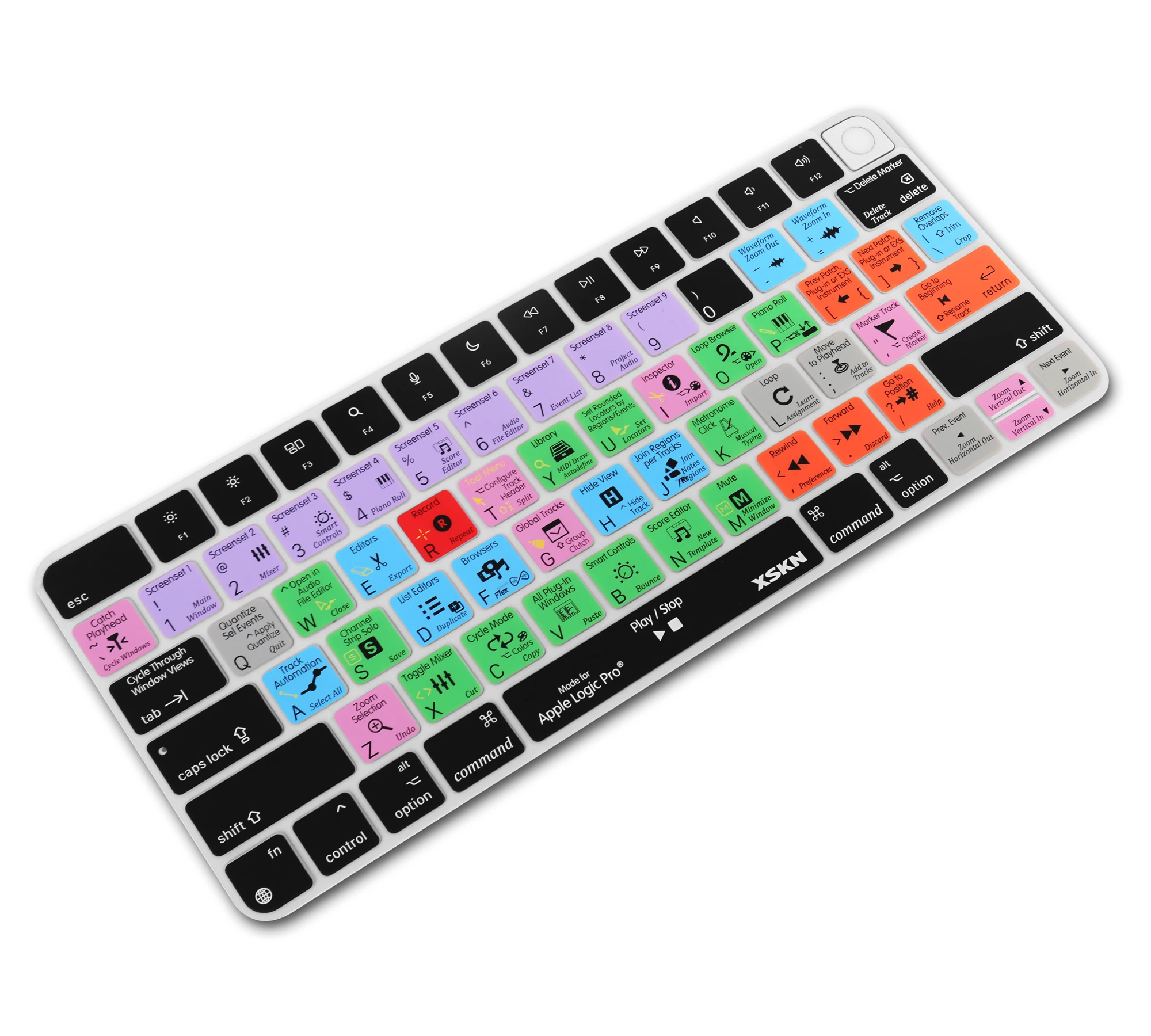 XSKN Tastaturabdeckung aus Silikon für Apple iMac M1 Chip Magic Keyboard mit Touch ID A2449 mit Sperrschlüssel A2450 Tastatur EU&US-Version Logic Pro