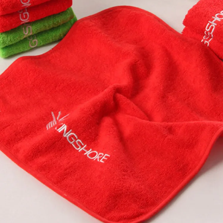  King shore Towel Pure Cotton Plain Weave Embroidery Kerchief 34*34 Plain Color Handkerchief 43G 460