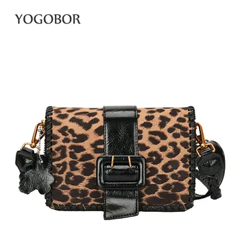 

Women's Leopard PU Leather Shoulder Bags Lady Weave Bag Crossbody Handbags Girl Fashion Sling Bags
