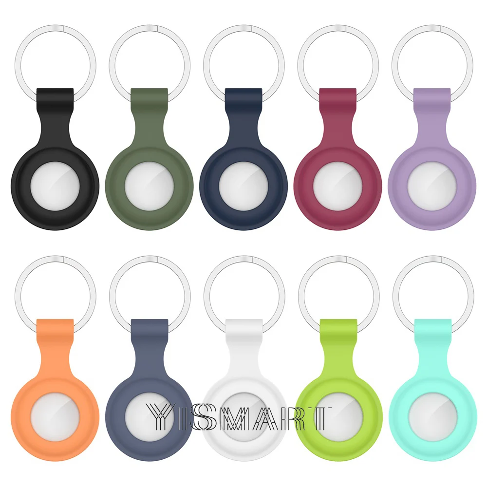 

Case For Apple Airtags Liquid Silicone Protective Sleeve For Apple Locator Tracker Anti-lost Device Keychain With Hook