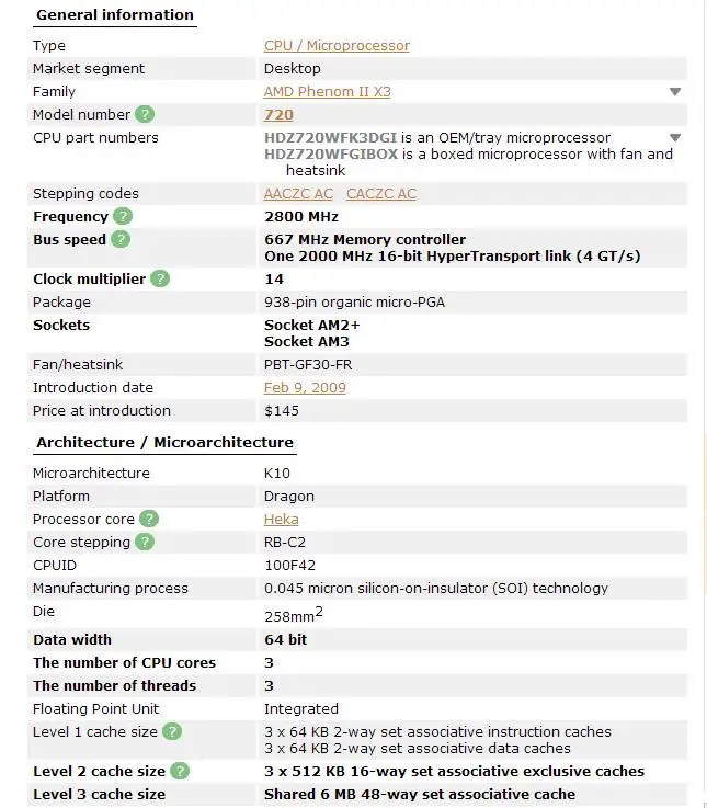 AMD Phenom ii x3 720 X3 2 8 ГГц трехъядерный процессор AM3 938 100% рабочий для настольного