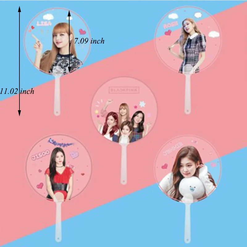 

KPOP BlackPink New Album Kill This Love PVC Transparent Round Fans Summer Gift Party Decoration JISOO LISA JENNIE LXX191