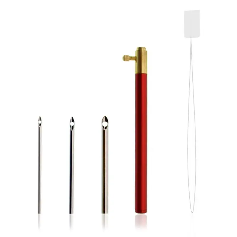 Embroidery Crochet Hook with 3 Needles Punch Threader Set Knitting Sewing Tool