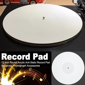 

12 Inch Round Record Pad Home Ultra Thin Phonograph Accessories Music Replacement Parts Anti Static Turntable Acrylic Revolving