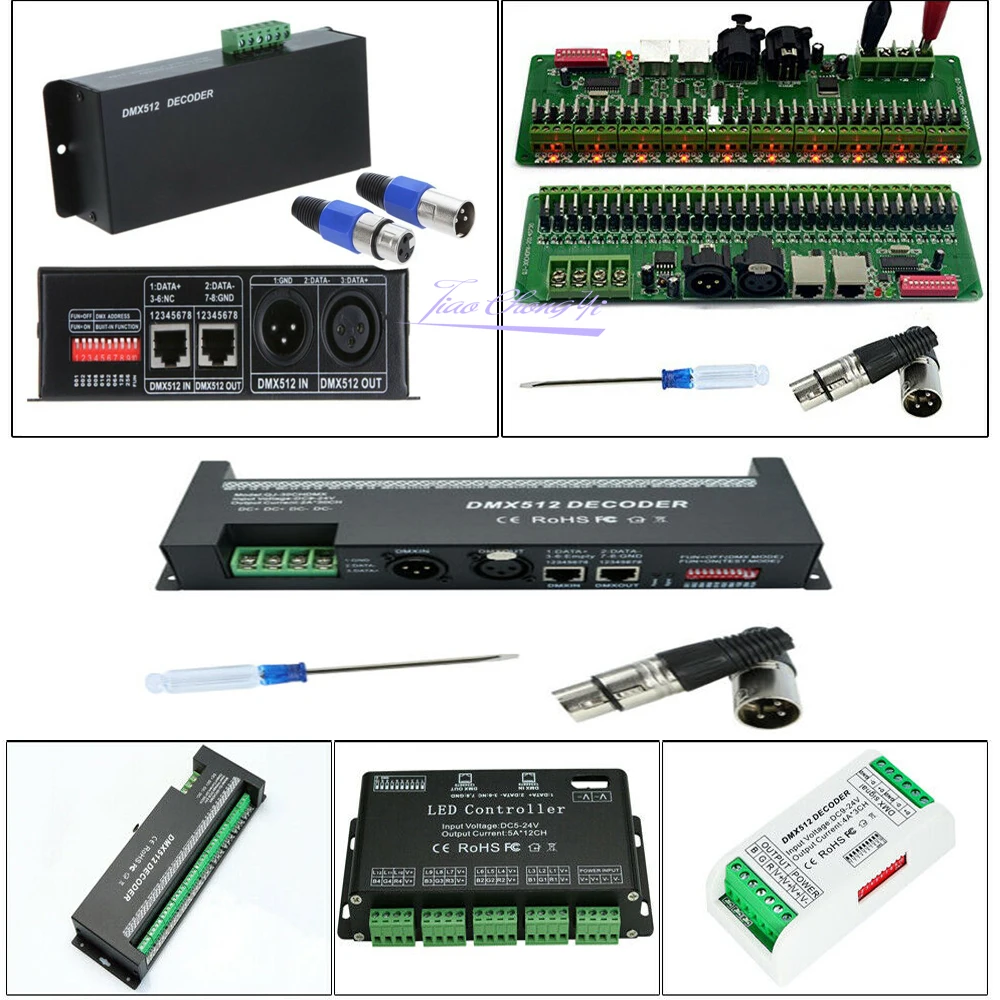 Светодиодный контроллер DMX512 RGB RGBW 3/4/6/12/30CH 30 каналов dmx декодер диммер драйвер для