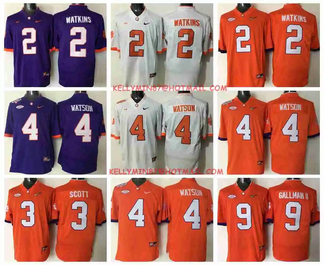 Clemson Tigers, Stitiched, DeShaun Watson, Sammy Watkins, Wayne Gallman II, Artavis Scott Ben Boulware для мужской Джерси