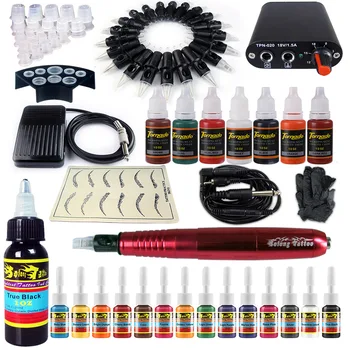 

Professional Rotary Pen Tattoo Kit 6 Color Immortal Tattoo Inks Set RCA Body Art Tools Set Tattoo Permanent Makeup Tattoo set