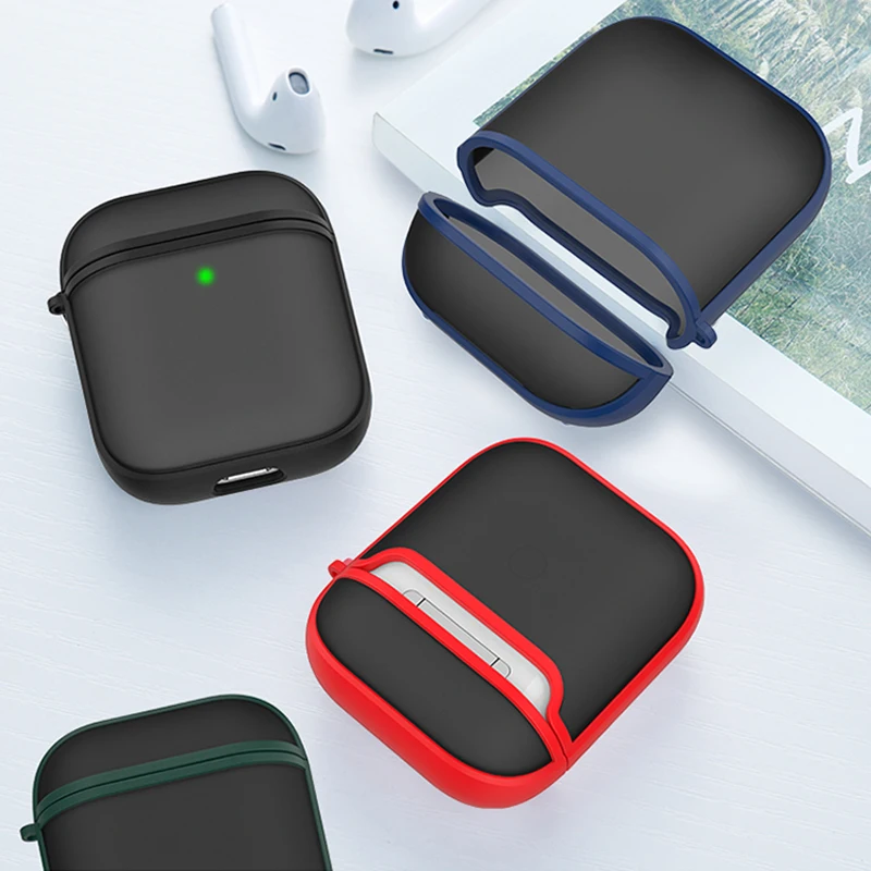 Earphone Case For Airpods 1 2 Matte Surface Protective Headphone Case For Airpods Bluetooth Wireless Earphones Shockproof Cover