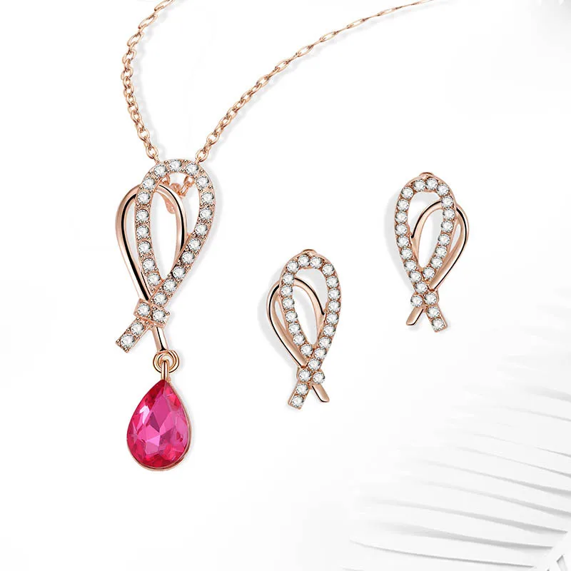 

Liffly Indian Bridal Jewelry Sets Crystal Jewelry Sets for Women Wedding Jewelry Sets for Bride Necklace Earrings Party Jewelry